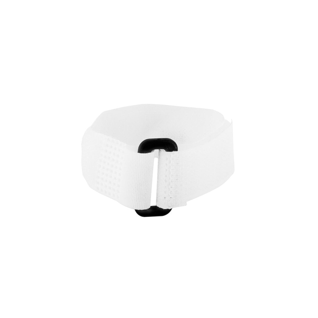 8" x 3/4" White Hook &amp; Loop Velcro Strip - Tie Fasteners with Buckle (8-Pack)