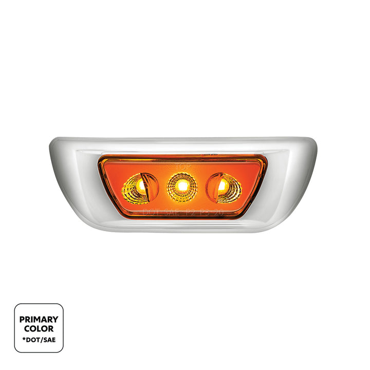 3 LED Double Fury Cab Light For 2013-2021 Kenworth T680 &amp; 2012-2021 Peterbilt 579 - Amber &amp; Blue LED