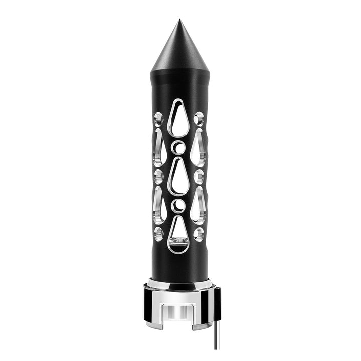 Thread-On Brooklyn Style Spike Gearshift Knob With LED 13/15/18 Speed Adapter - Matte Black/Blue LED