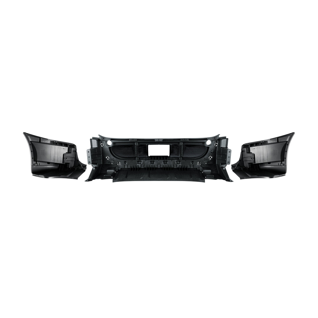 Complete 3 - Piece Front Bumper Set Without Fog Light Hole For 2008-2017 Freightliner Cascadia