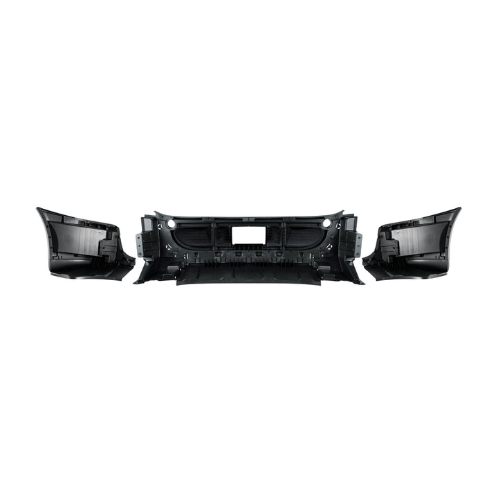Complete 3 - Piece Front Bumper Set Without Fog Light Hole For 2008-2017 Freightliner Cascadia