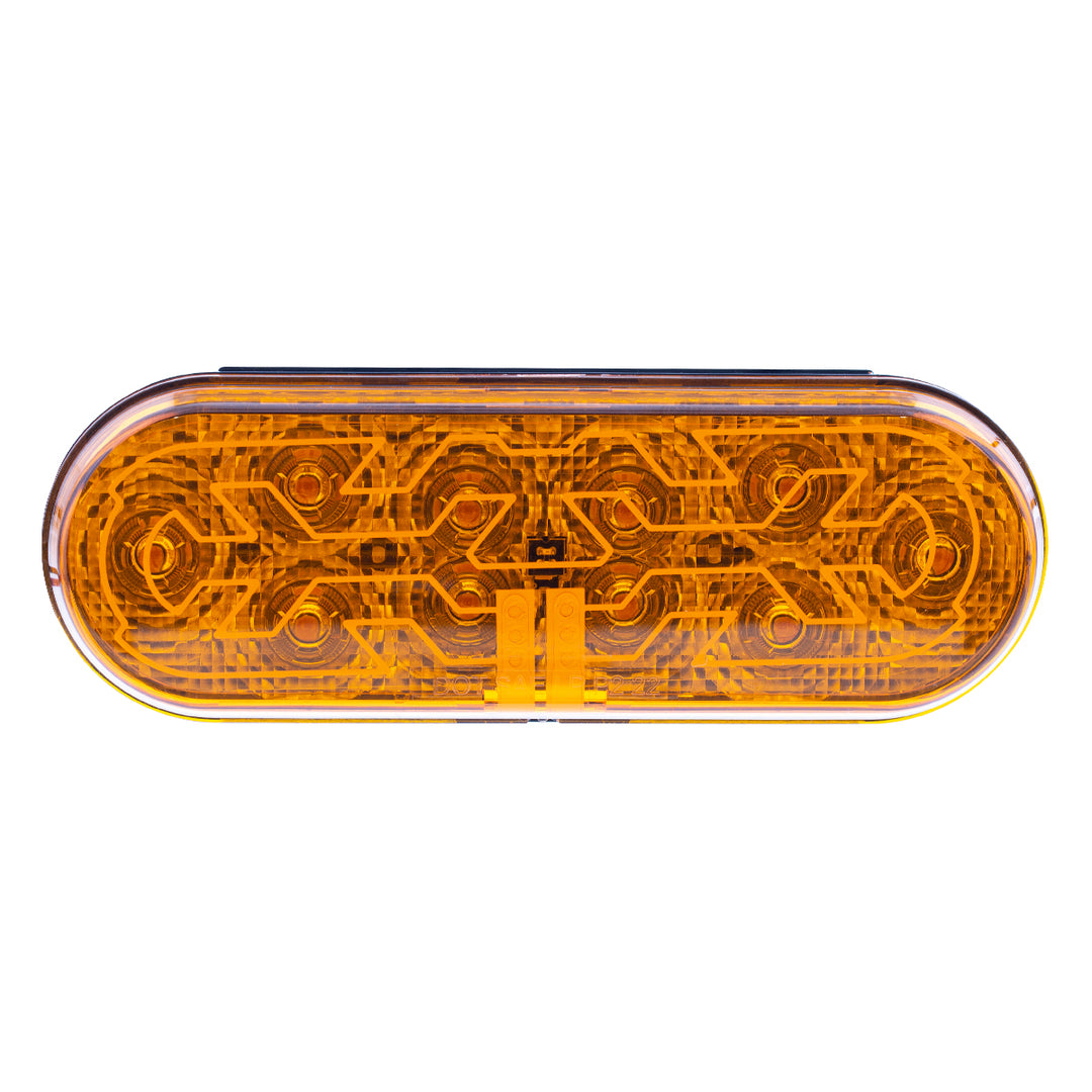 10 LED 6" Oval Light (Turn Signal) With Heated Lens - Amber LED/Amber Lens