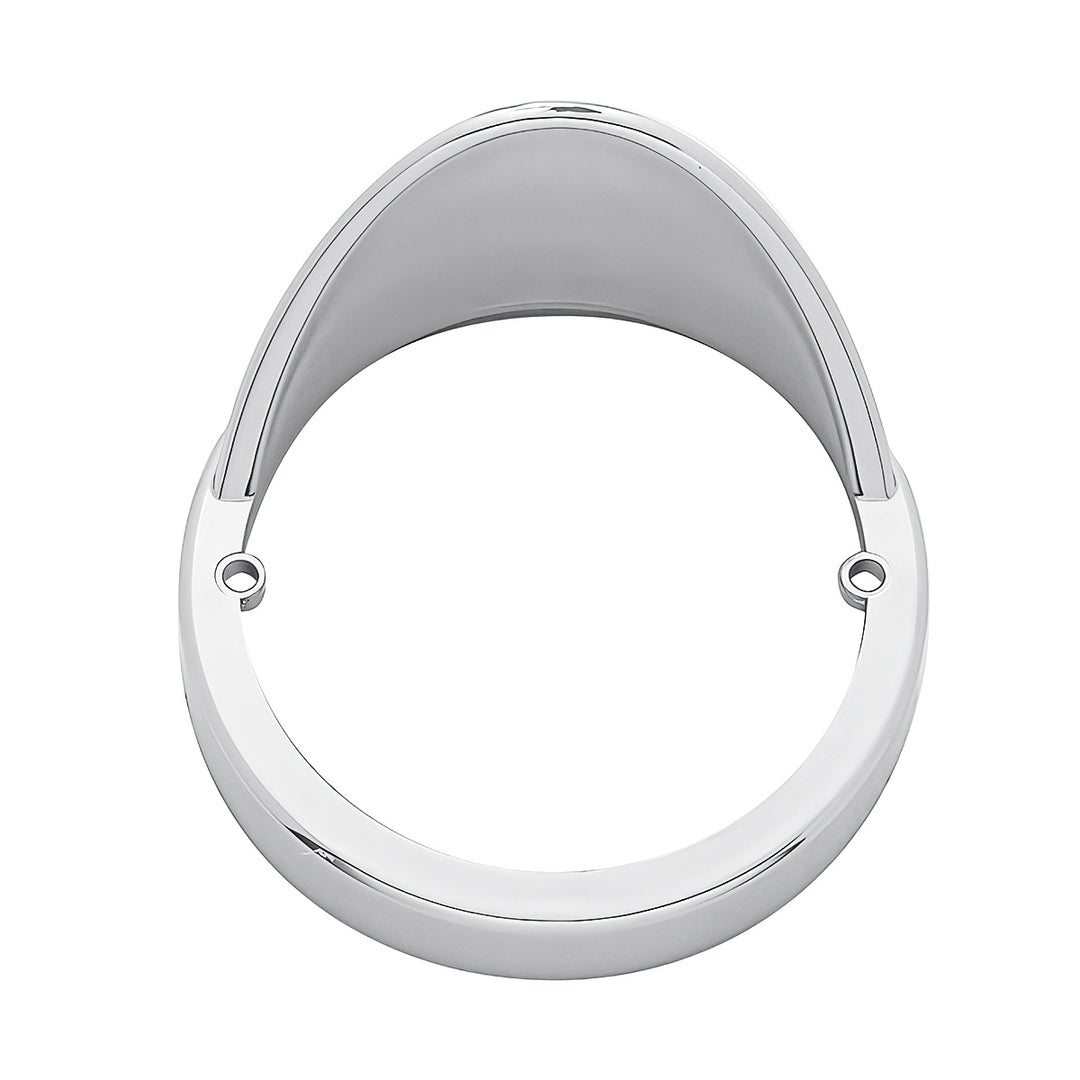 Chrome Plastic Cab Light Bezel With Visor For United Pacific Watermelon And Beehive Style Lights