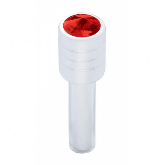 Chrome Door Lock Knob With 7/16" Red Crystal (2pc/set)