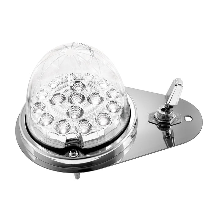 304 Stainless Steel Above Door Dome Light Kit W/ 17 LED Double Fury Watermelon For 1994-2025 KW W900 - Red &amp; White LED