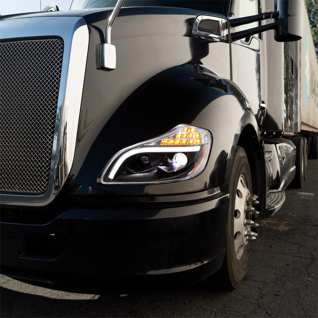Blackout 8 LED Projection Headlight For 2013-2021 Kenworth T680 - Driver