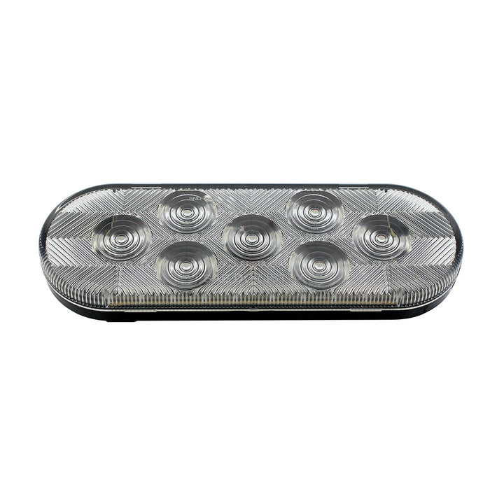 7 LED Oval Light (Stop, Turn &amp; Tail) - Red LED/Clear Lens