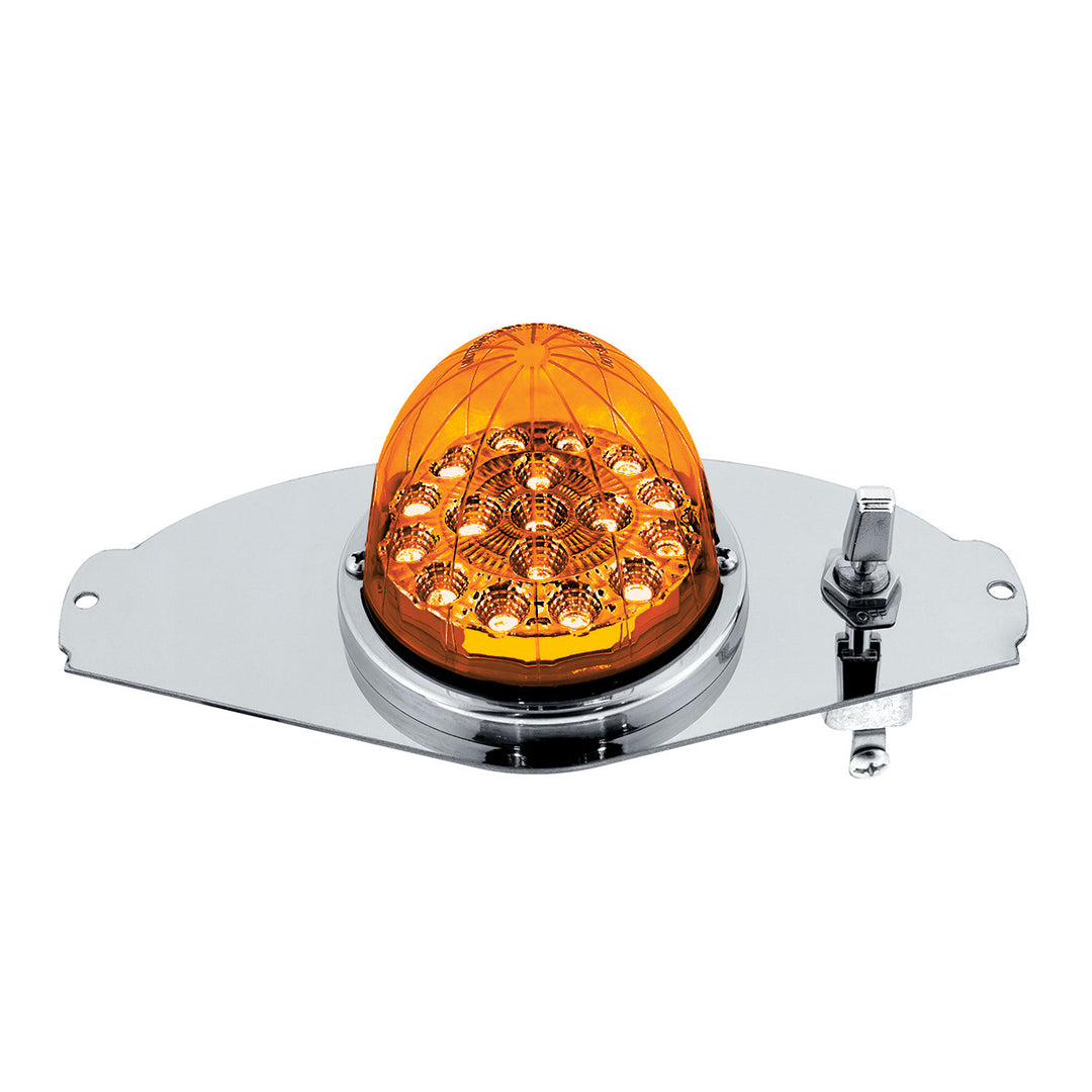 304 Stainless Steel Above Door Dome Light Kit W/ 17 LED Double Fury Watermelon For 2008-2017 FL Cascadia - Amber &amp; White LED