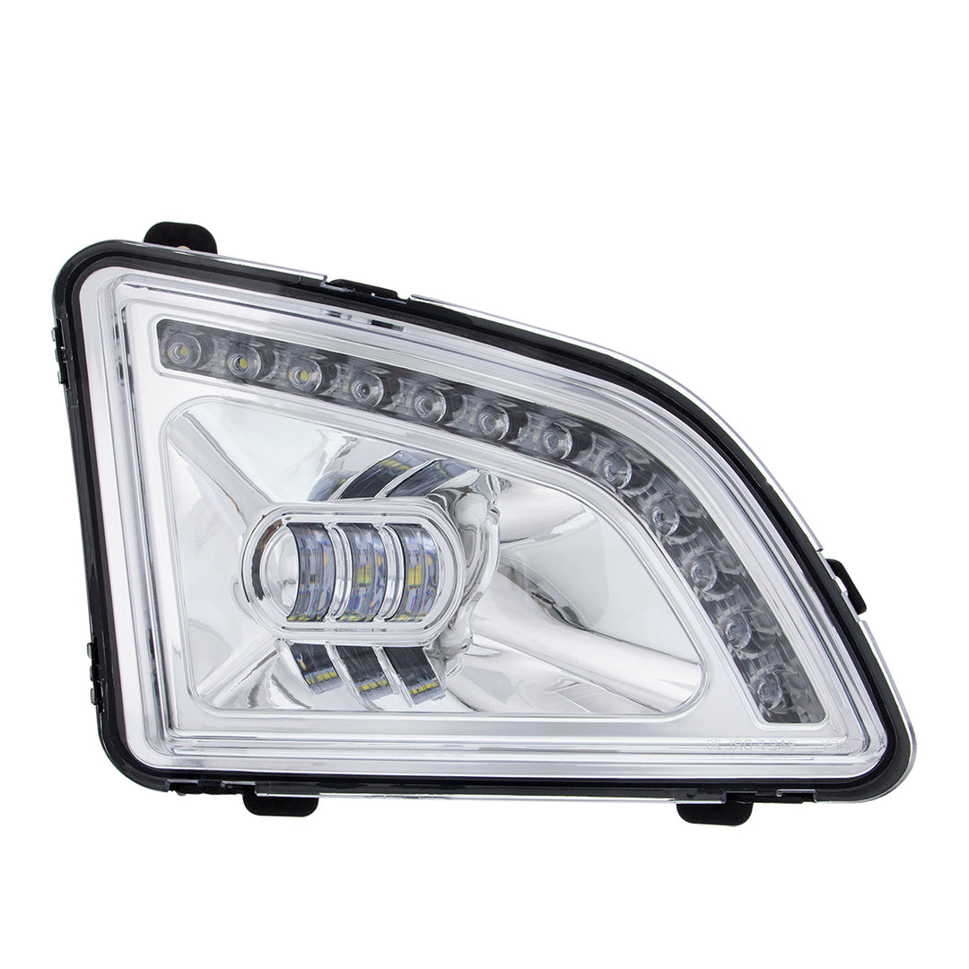 18 LED Chrome Projector Fog Light With Position Light For 2018-2024 Volvo VNL - Passenger/Right