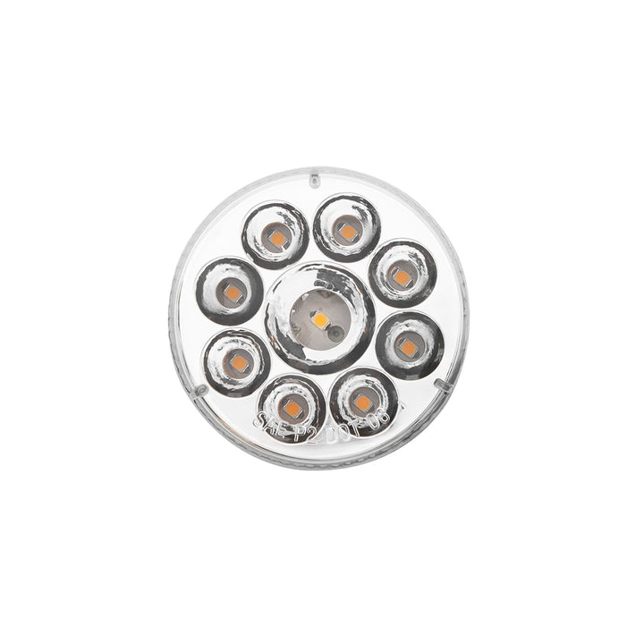 9 LED 2-1/2" Round Pure Reflector Light (Clearance/Marker) - Red LED/Clear Lens
