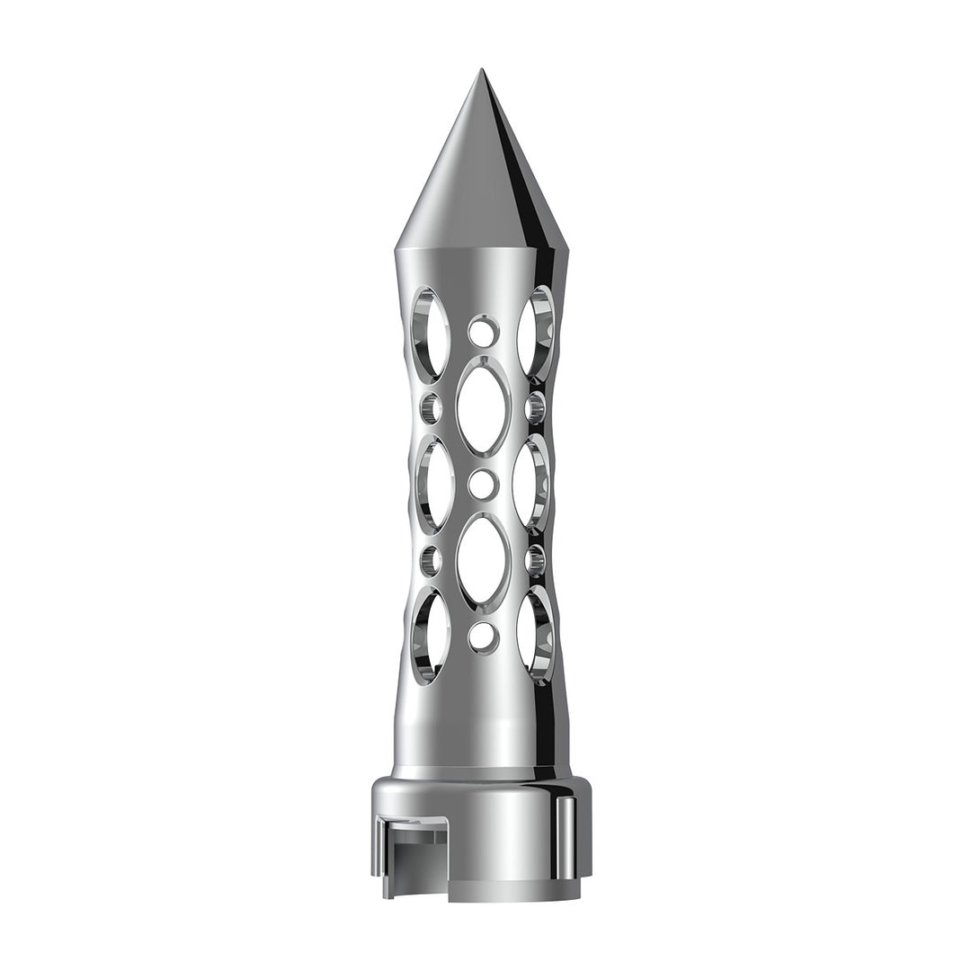 Thread-On Daytona Style Spike Gearshift Knob With LED 13/15/18 Speed Adapter - Chrome/White LED