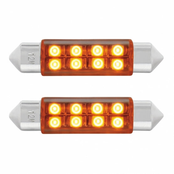 8 SMD High Power Micro LED 211 - 2 Dome Light Bulb - Amber (2-Pack)