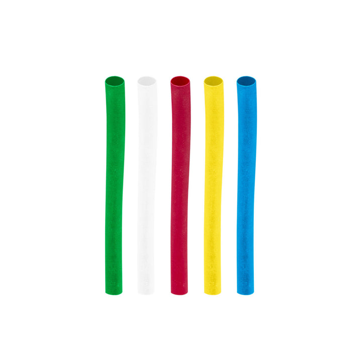 Assorted 3/16" Blue,Clear,Green,Red,Yellow Heat Shrink Tubing, 4" Long (10-Pack)
