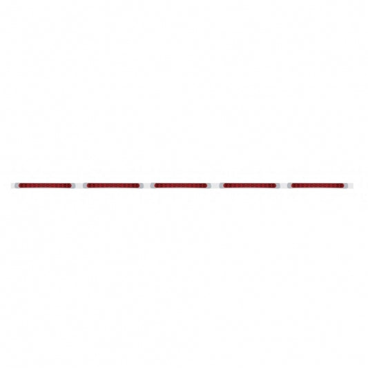 94" Stainless Light Bracket With 5X 11 LED 17" Light Bars & Bezels - Red LED/Red Lens