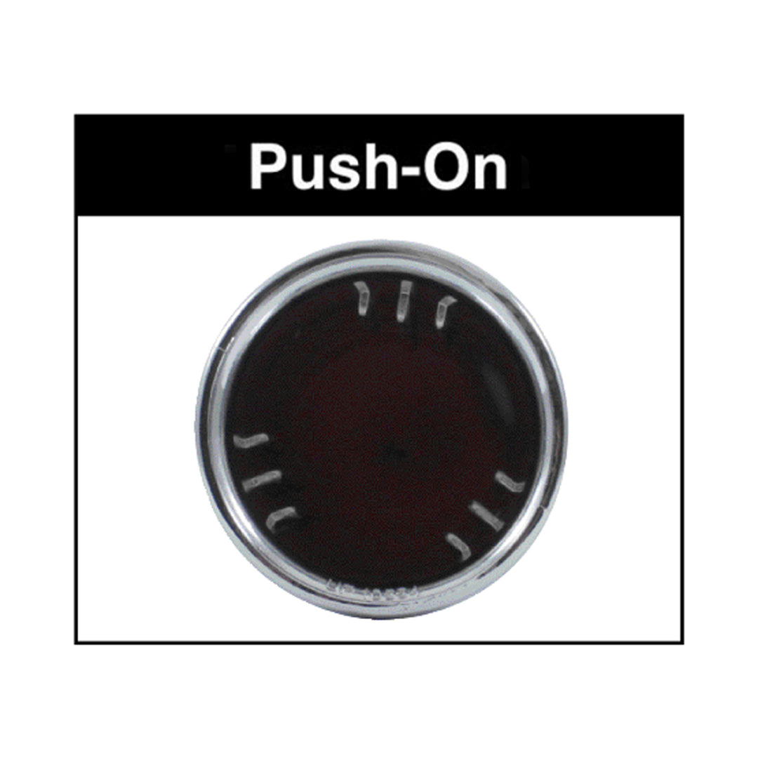 33mm X 4 3/8" Chrome Plastic V - Spike Nut Cover - Push-On (Bulk)