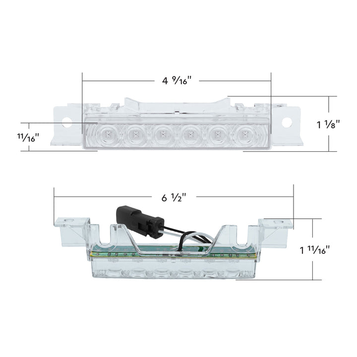 6 LED Competition Series Exterior Visor Light For 1996-2024 Volvo VNL - Amber LED/Clear Lens