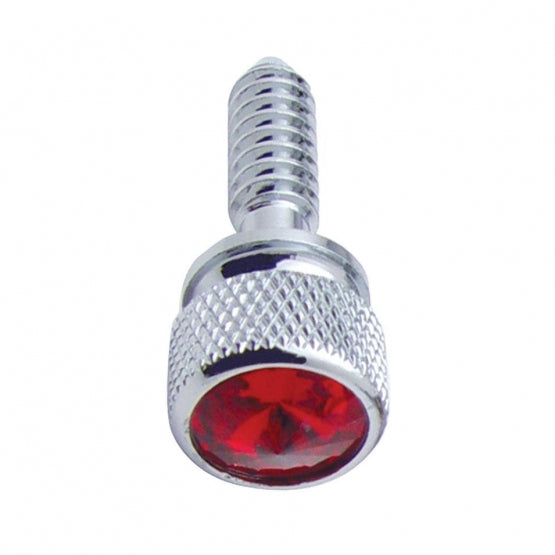 1/4" - 20 Knurled Head Dash Screw For Peterbilt - Red Crystal (Bulk)