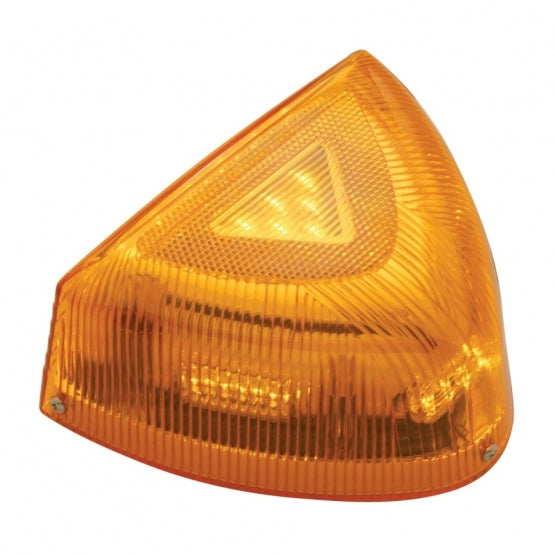 37 LED Turn Signal Light With Chrome Base For 1987-2007 Peterbilt 379/378/357 - Amber LED/Amber Lens