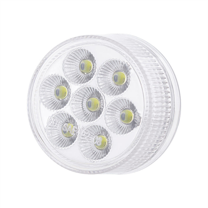 7 LED 2" Round Double Fury Light (Clearance/Marker) - Red &amp; White LED/Clear Lens