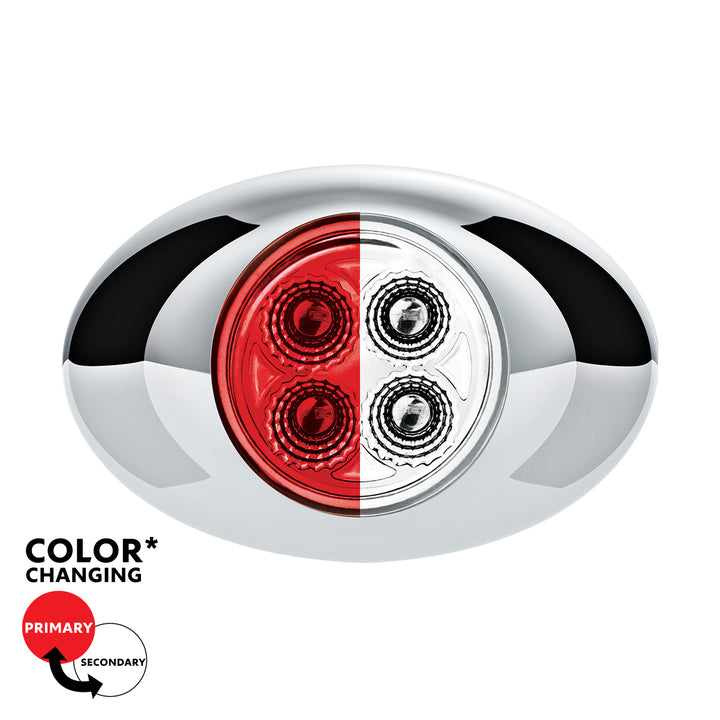 4 LED Double Fury Light (Clearance/Marker) - Red &amp; White LED/Clear Lens