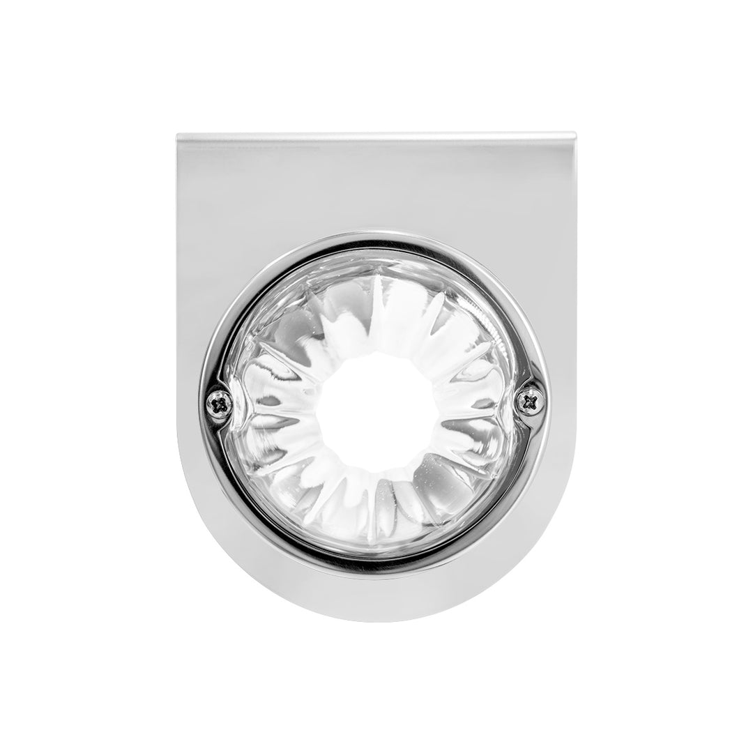 Dual Function Glass Watermelon Light With Stainless Steel Light Bracket Kit With LED Bulb - White LED/Clear Lens