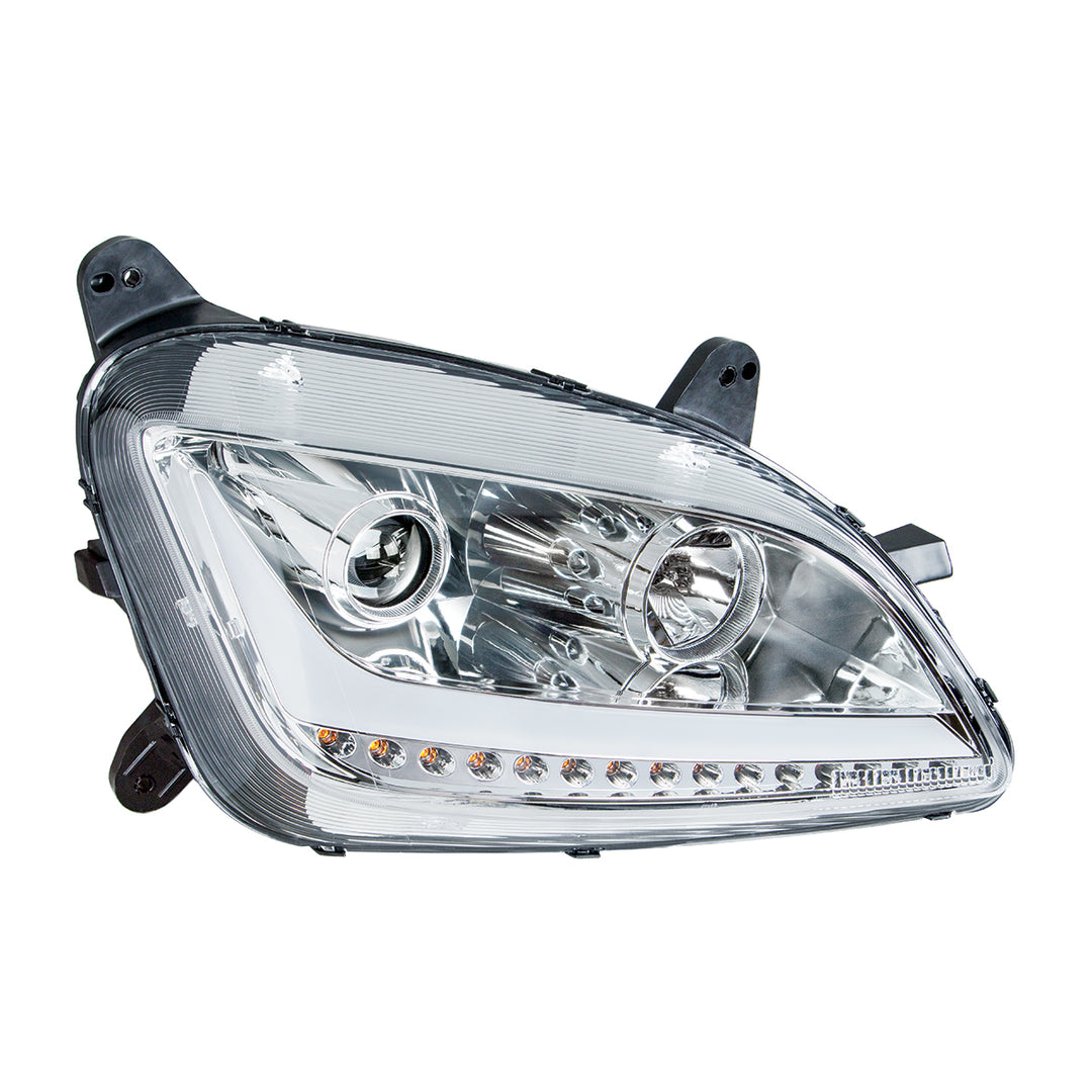 Chrome Projection Headlight With LED Position Light &amp; Signal For 2012-2021 Peterbilt 579 - Passenger