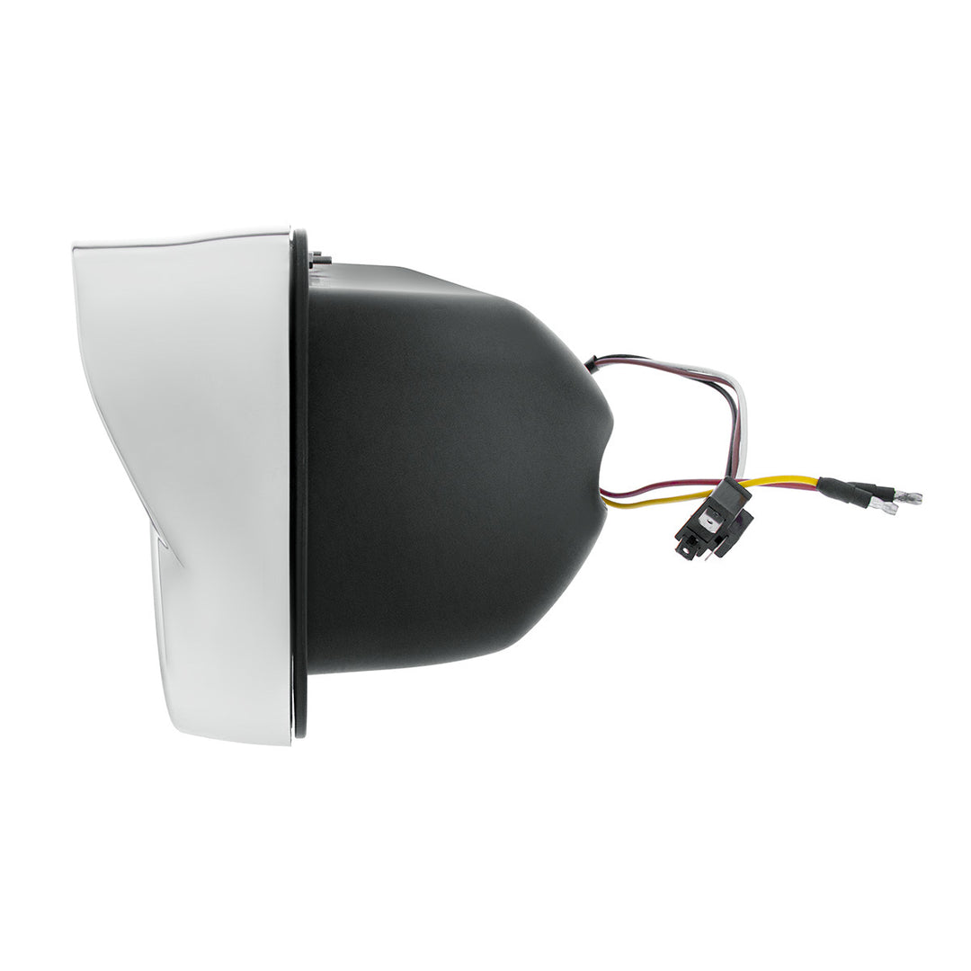 High Power Chrome LED Headlight With Turn Signal And Position Light - Passenger
