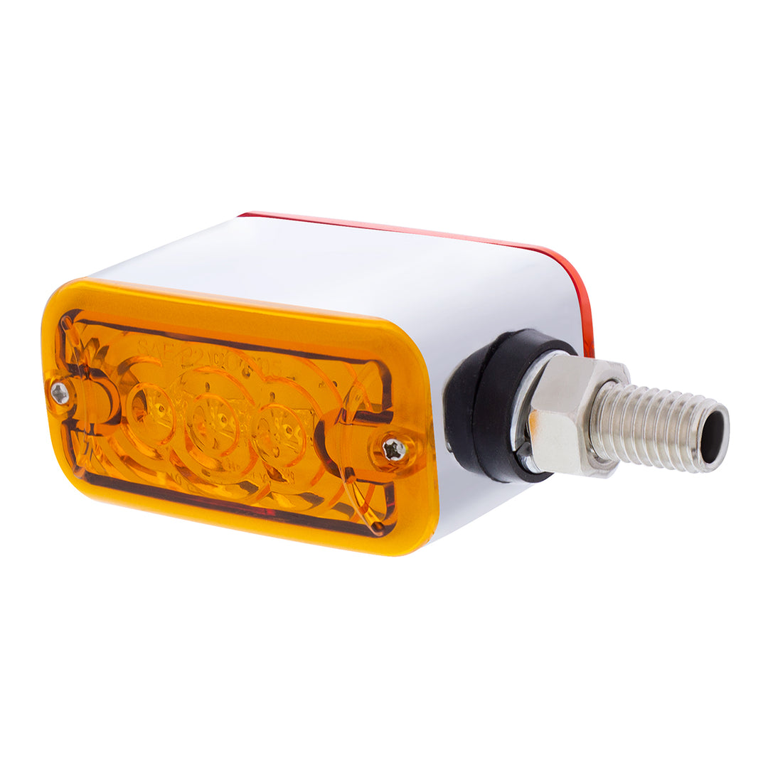 6 LED Single Function Double Face Light - Horizontal Mount - Amber &amp; Red LED/Amber &amp; Red Lens