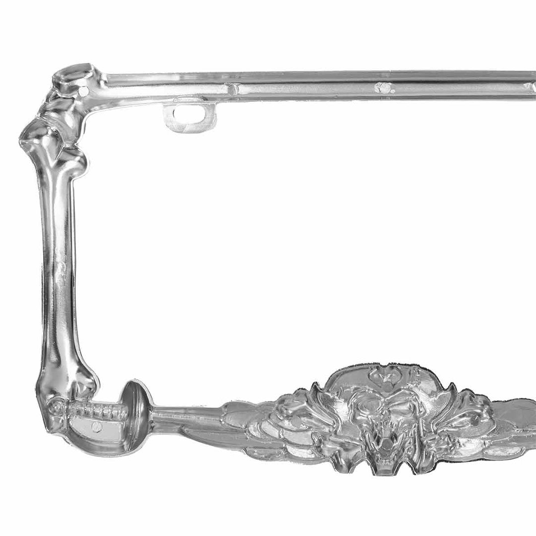 Pirate License Plate Frame - Chrome