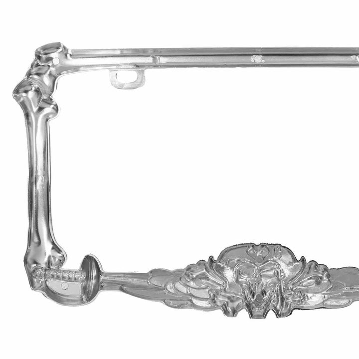 Pirate License Plate Frame - Chrome