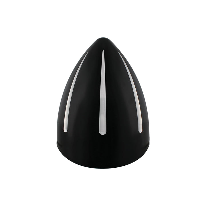 Black "Billet" Style Groove Headlight With Visor H4 Bulb With 34 White LED