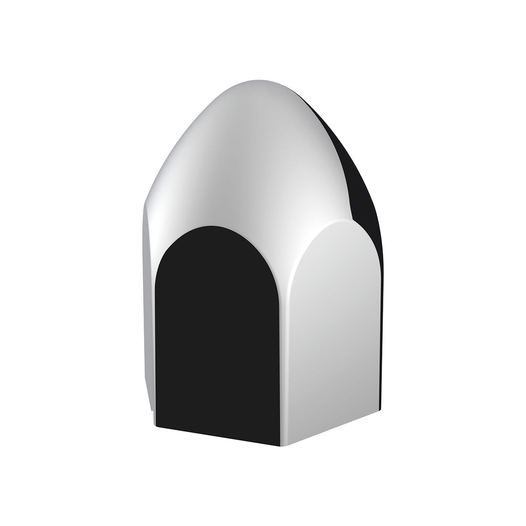 15/16" x 1 5/8" Chrome Plastic Bullet Nut Covers - Push-On (50-Pack)