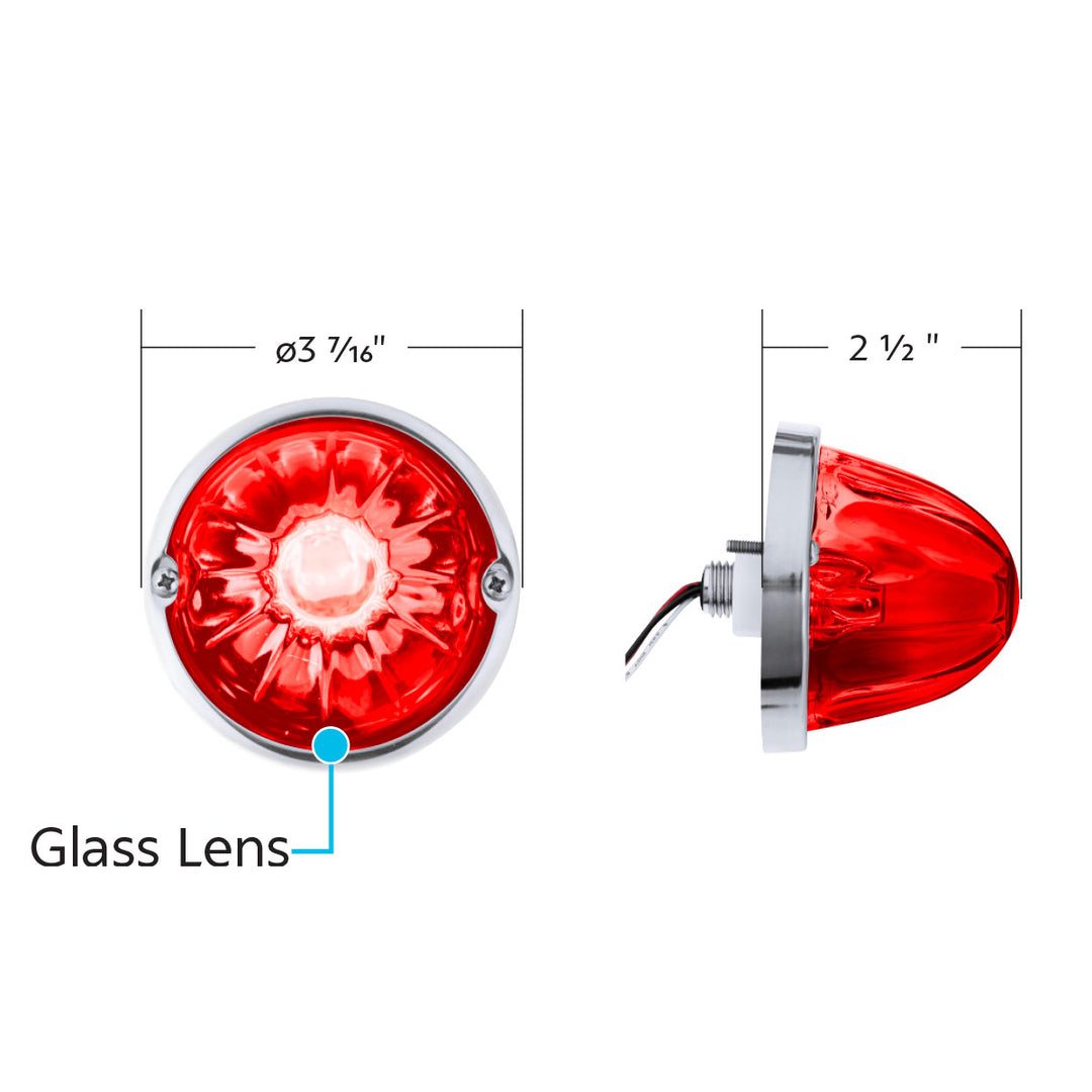 Glass Watermelon Light Kit With 2 LED Light - Red LED/Red Lens