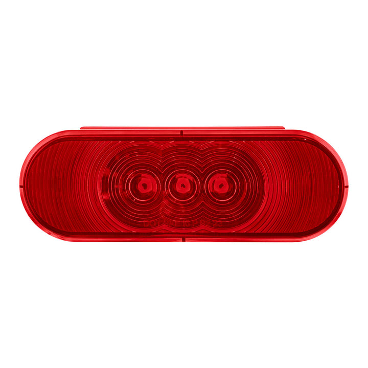 3 LED 6" Oval Light (Stop, Turn, &amp; Tail) - Red LED/Red Lens