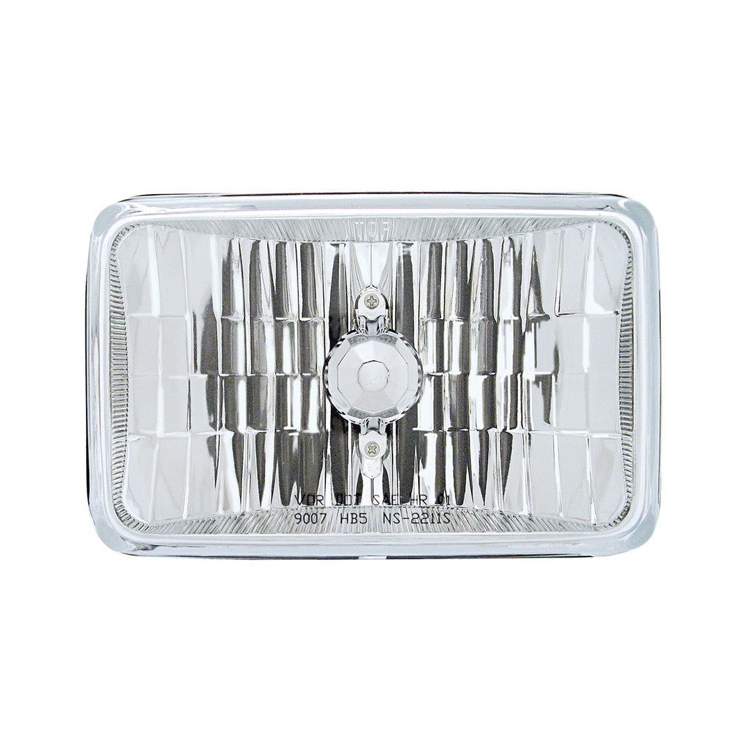 4" x 6" Crystal Rectangular Headlight, Glass Lens - High &amp; Low Beam