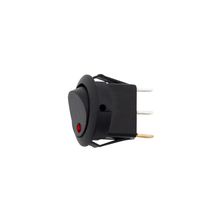 Red LED Round Rocker 10 Amp 12V On/Off 1/2" Dia. 1 Pc.
