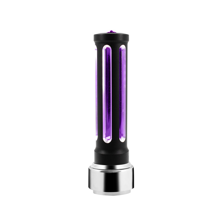 Thread-On Matte Black Sonoma Style Gearshift Knob With LED 9/10 Speed Adapter - Purple Crystal/Purple LED