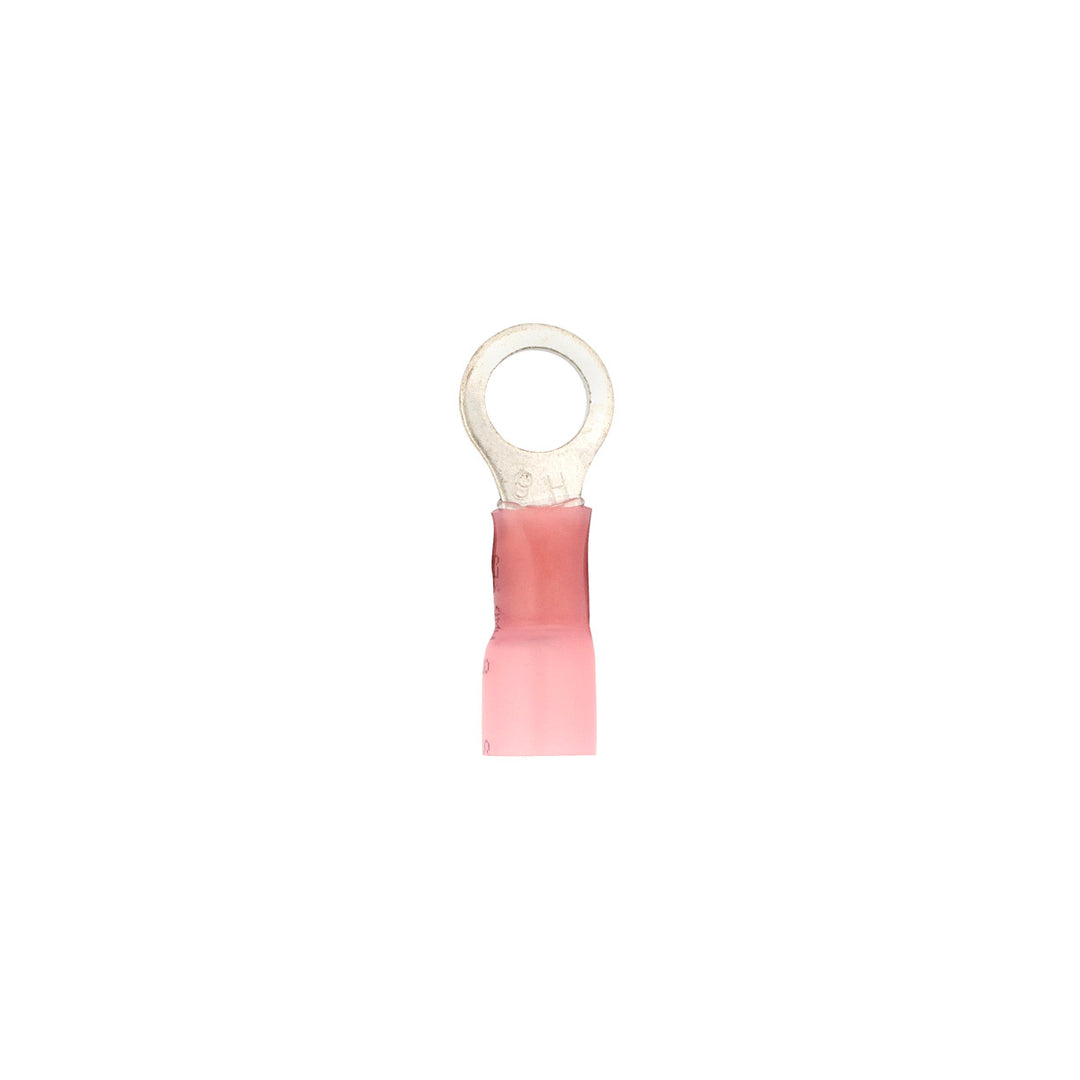 8 AWG 3/8" Stud CS Heat Shrink Ring Terminal - Pink (4-Pack)