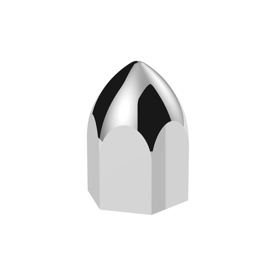 11/16" x 1-5/16" Chrome Plastic Bullet Nut Cover - Push-On (50-Pack)