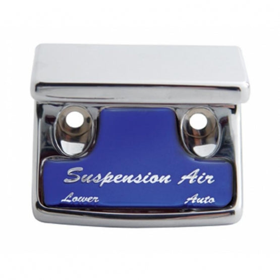Chrome Plastic Suspension Air Switch Guard With Glossy Sticker For 1990-2010 Freightliner Classic - Blue
