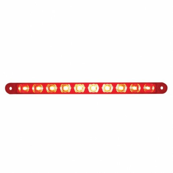 10 LED 9" Light Bar (Stop, Turn &amp; Tail) - Red LED/Red Lens (Bulk)