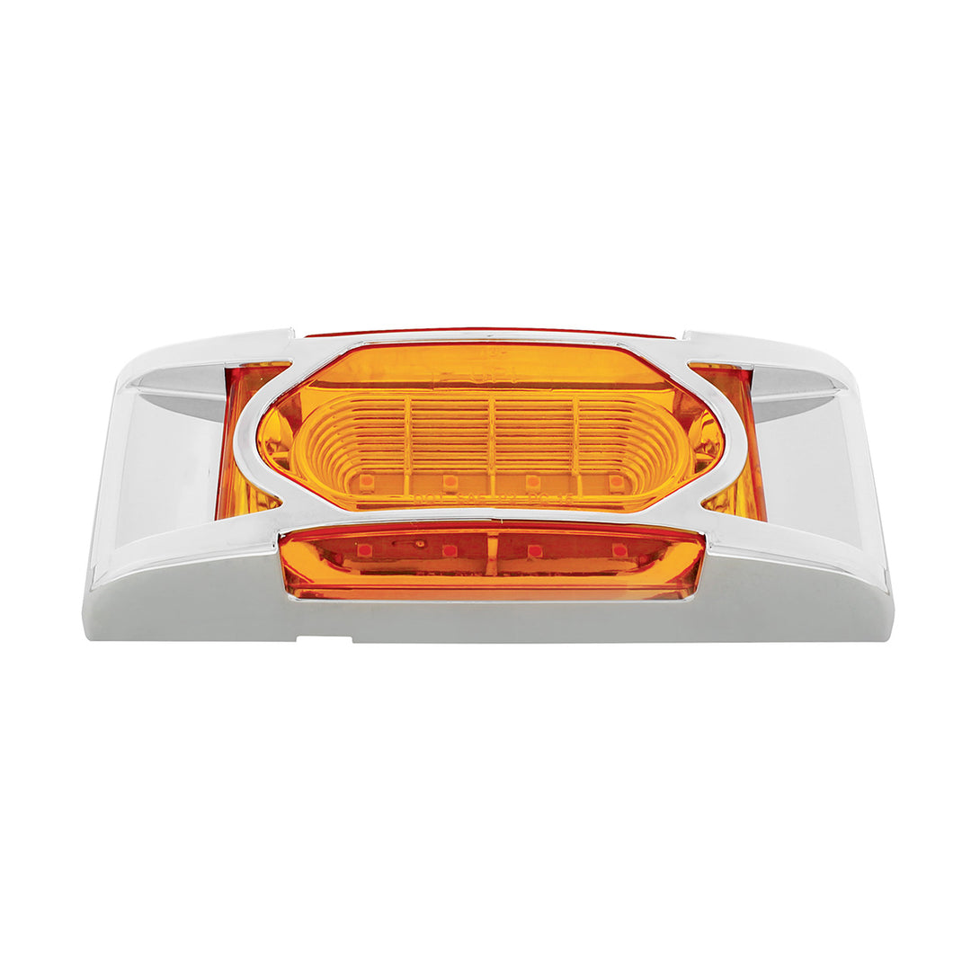 16 LED Reflector Light (Clearance/Marker) With Chrome Bezel - Amber LED/Amber Lens