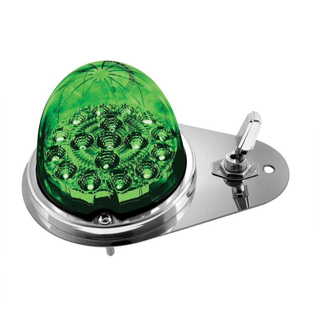 304 Stainless Steel Above Door Dome Light Kit W/ 17 LED Double Fury Watermelon For 1994-2025 KW W900 - Red &amp; Green LED