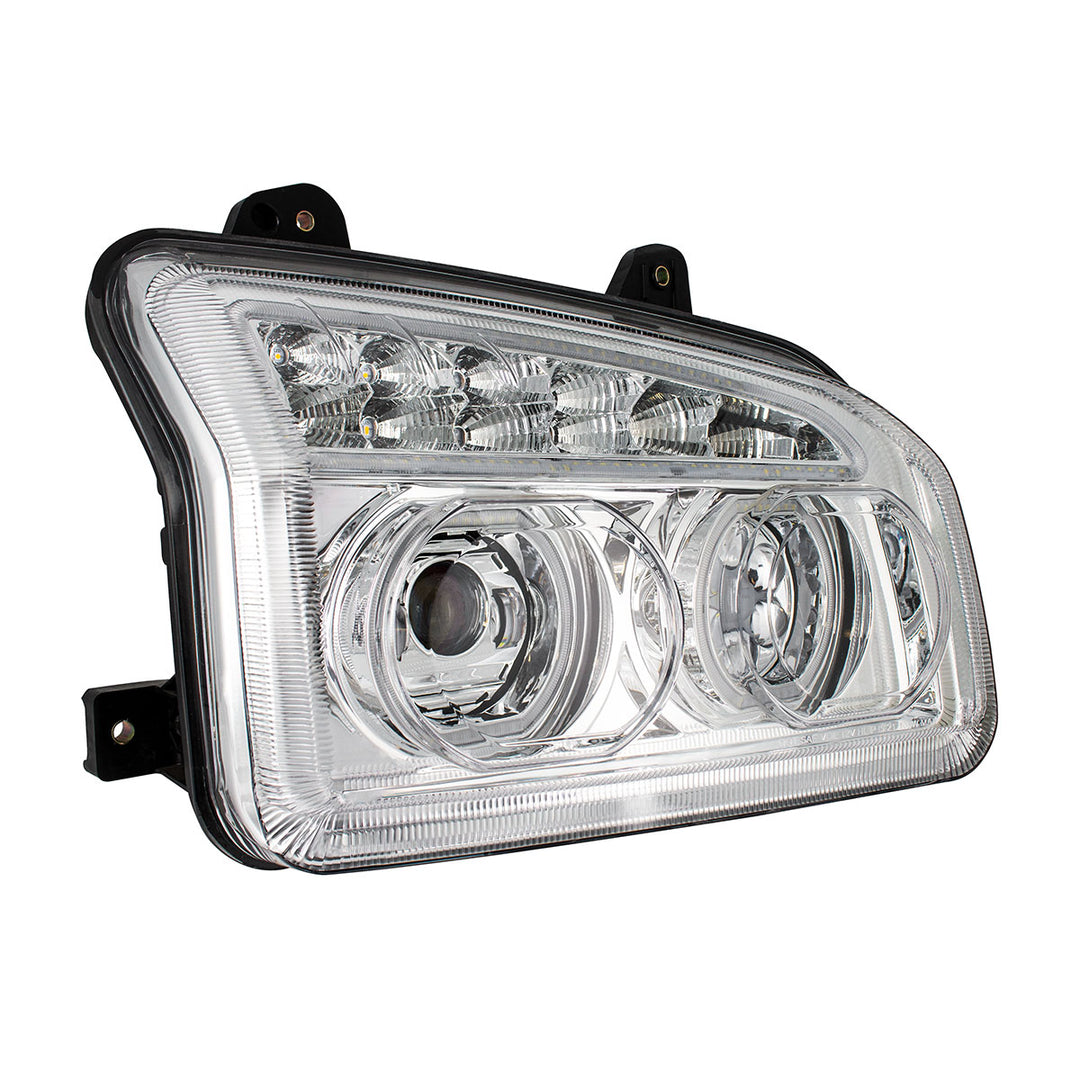 Chrome 11 LED Headlight For 2015-2024 Kenworth T880 - Passenger