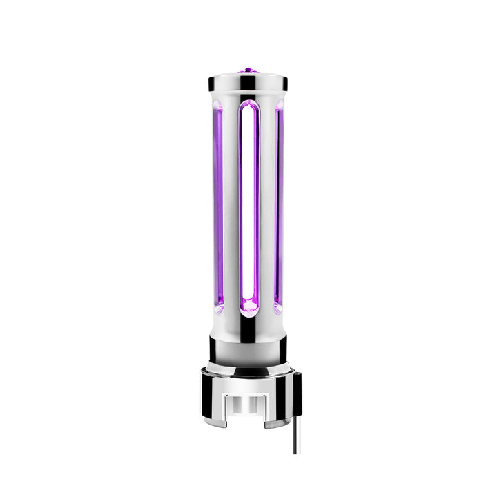 Thread-On Chrome Sonoma Style Gearshift Knob With LED 13/15/18 Speed Adapter - Purple Crystal/Purple LED