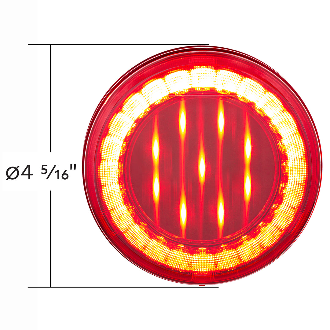 33 LED 4" Round Lumos Light X - Series (Stop, Turn &amp; Tail) - Red LED/Red Lens