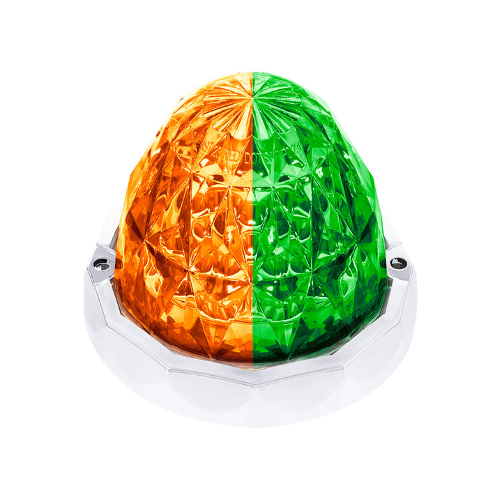 Double Fury 19 LED Dual Function Crystal Watermelon Light Kit With Bezel - Amber &amp; Green LED/Clear Lens