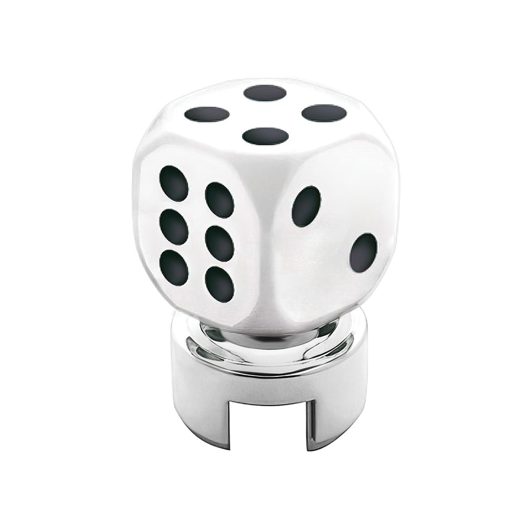 White Dice Gearshift Knob With 13/15/18 Speed Adapter