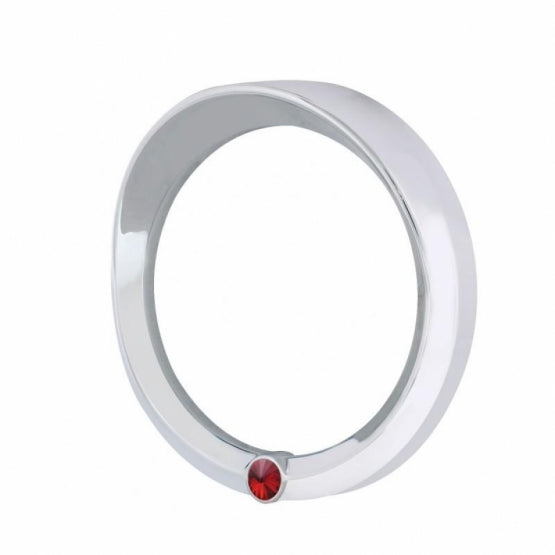 Signature Series Speed/Tachometer Gauge Bezel With Visor For 2006+ Peterbilt - Red Crystal