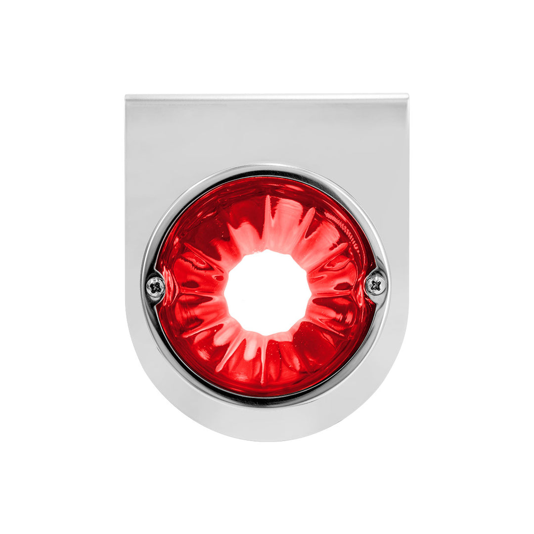 Dual Function Glass Watermelon Light With Stainless Steel Light Bracket Kit With LED Bulb - Red LED/Red Lens